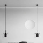 Suspension géométrique Art Déco en métal noir pour chambre à coucher