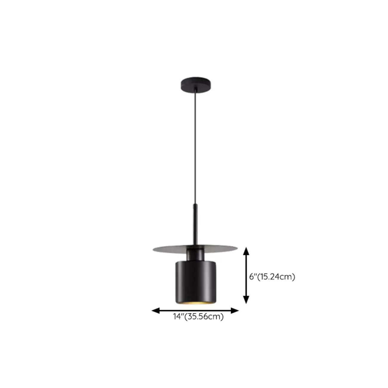 Suspension géométrique Art Déco en métal noir pour chambre à coucher