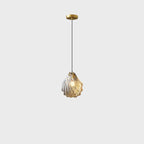Suspension moderne en verre transparent doré