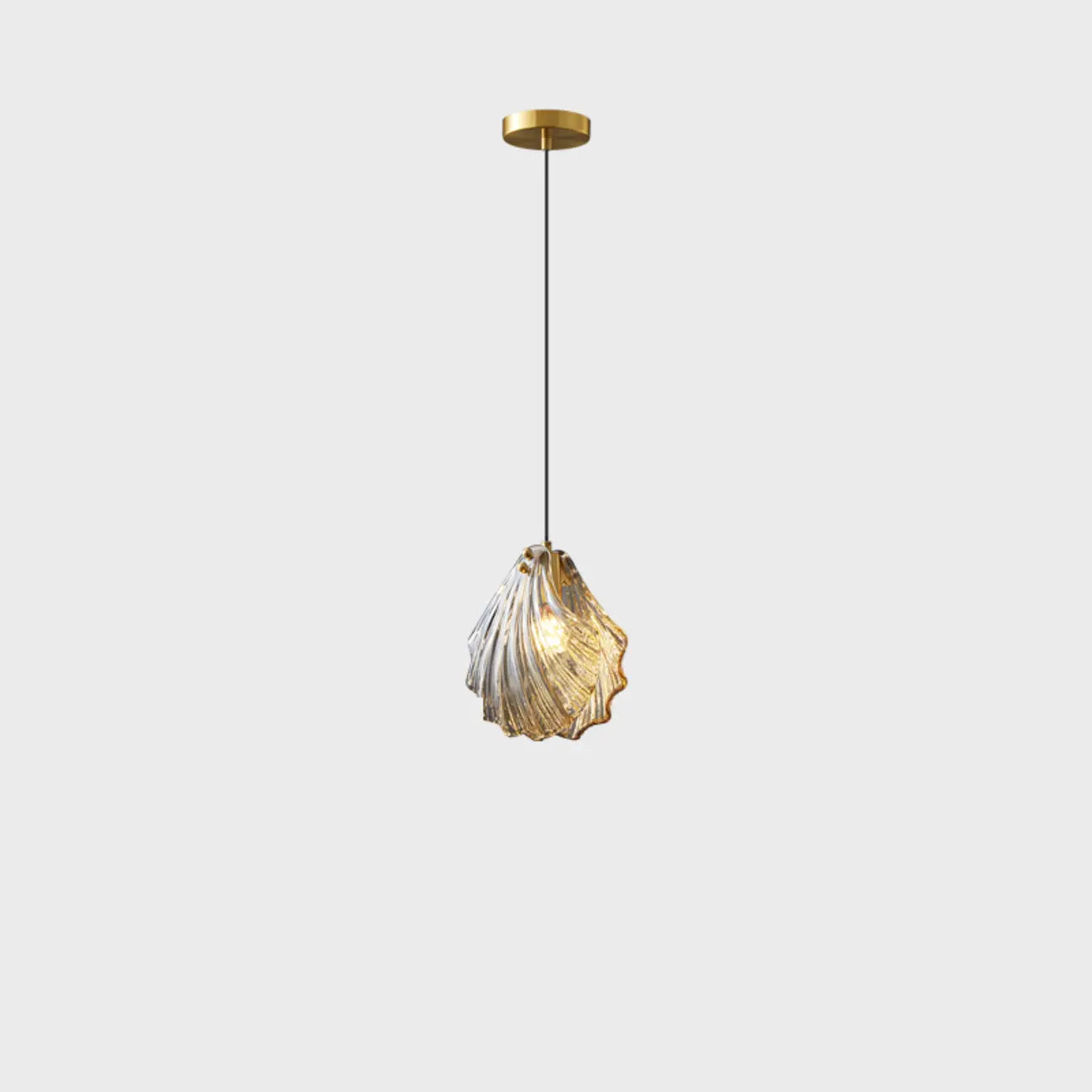 Suspension moderne en verre transparent doré