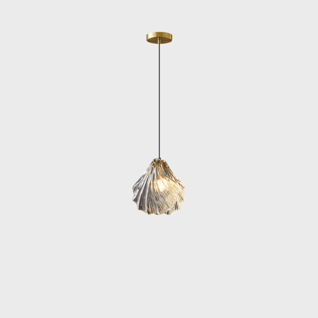 Suspension moderne en verre transparent doré