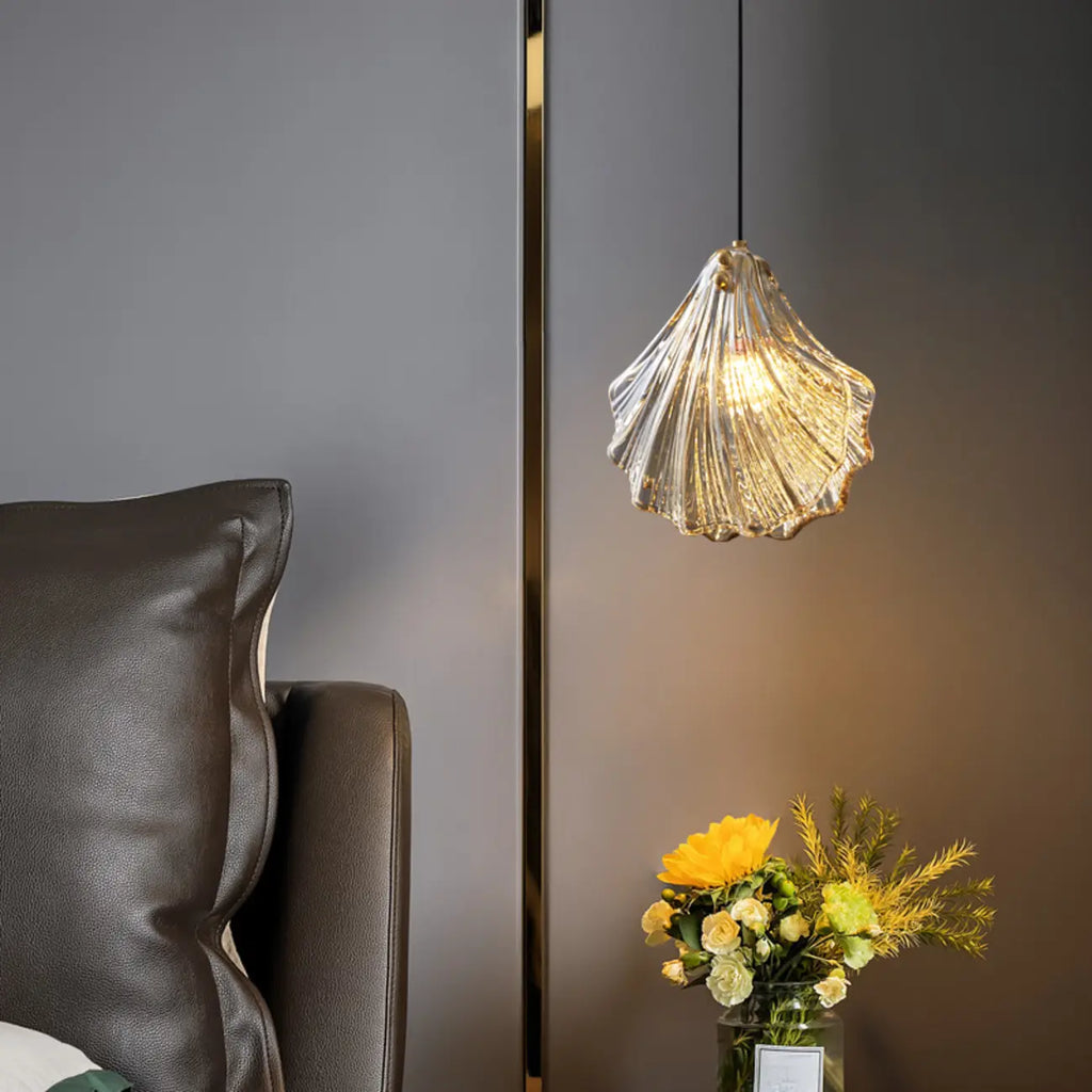 Suspension moderne en verre transparent doré