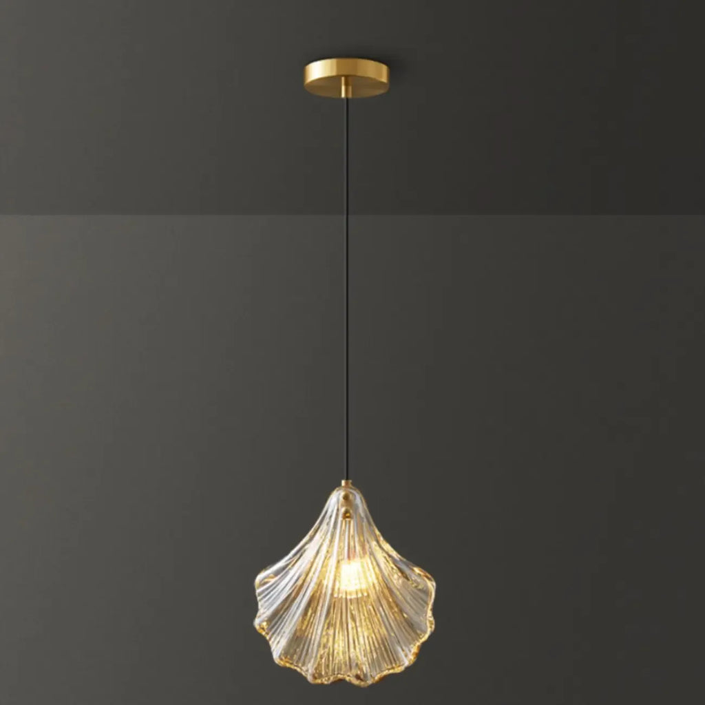 Suspension moderne en verre transparent doré
