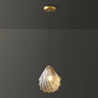 Suspension moderne en verre transparent doré