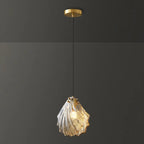 Suspension moderne en verre transparent doré