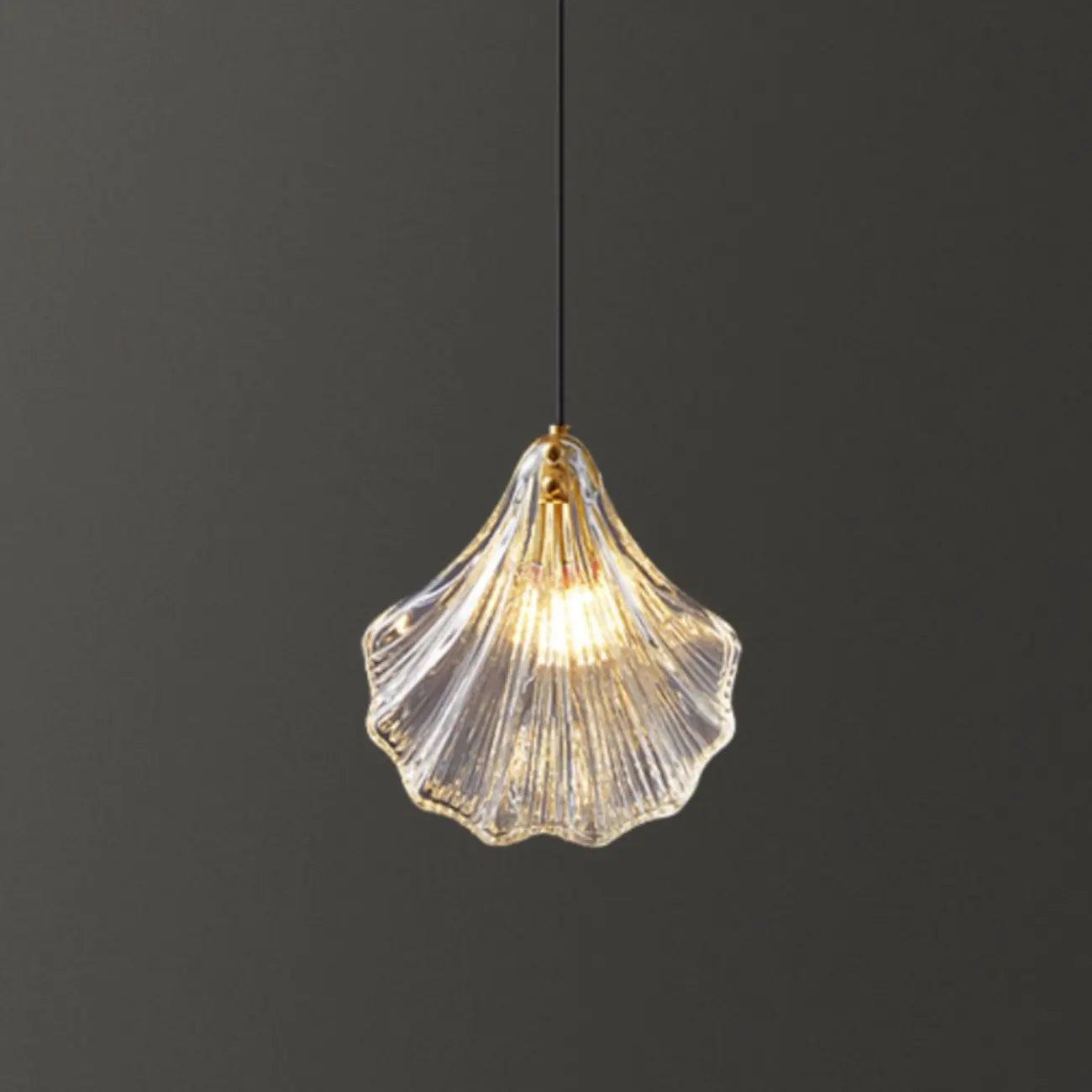 Suspension moderne en verre transparent doré