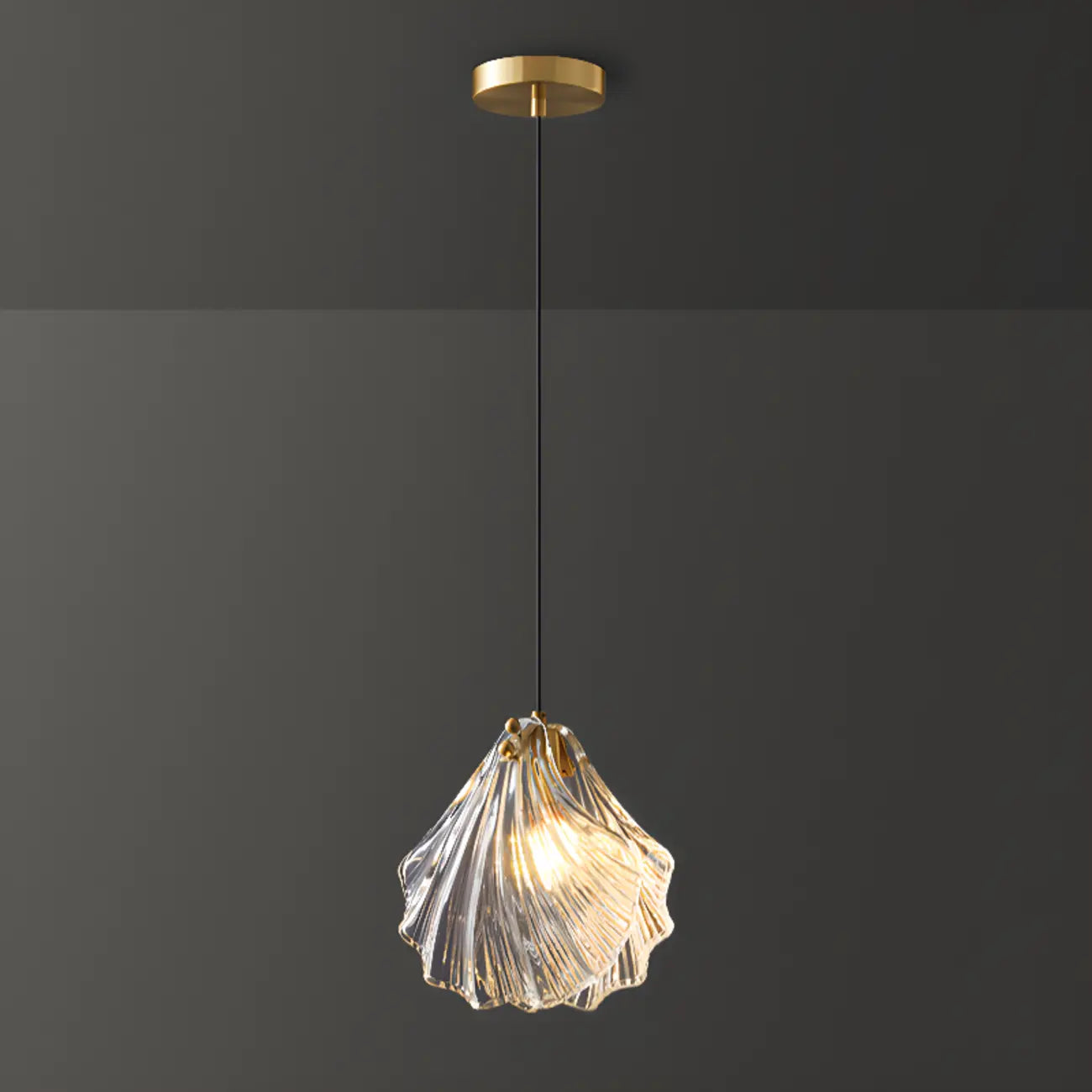 Suspension moderne en verre transparent doré