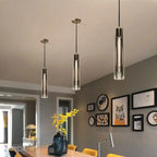 Suspension moderne cylindrique en cristal avec LED pour cuisine/salle à manger