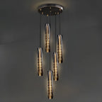 Suspension moderne cylindrique en cristal avec LED pour cuisine/salle à manger