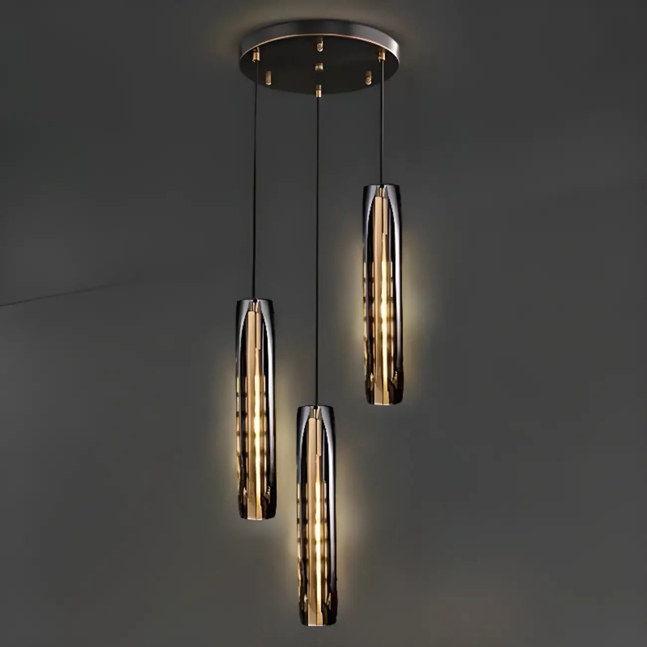 Suspension moderne cylindrique en cristal avec LED pour cuisine/salle à manger