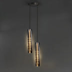 Suspension moderne cylindrique en cristal avec LED pour cuisine/salle à manger