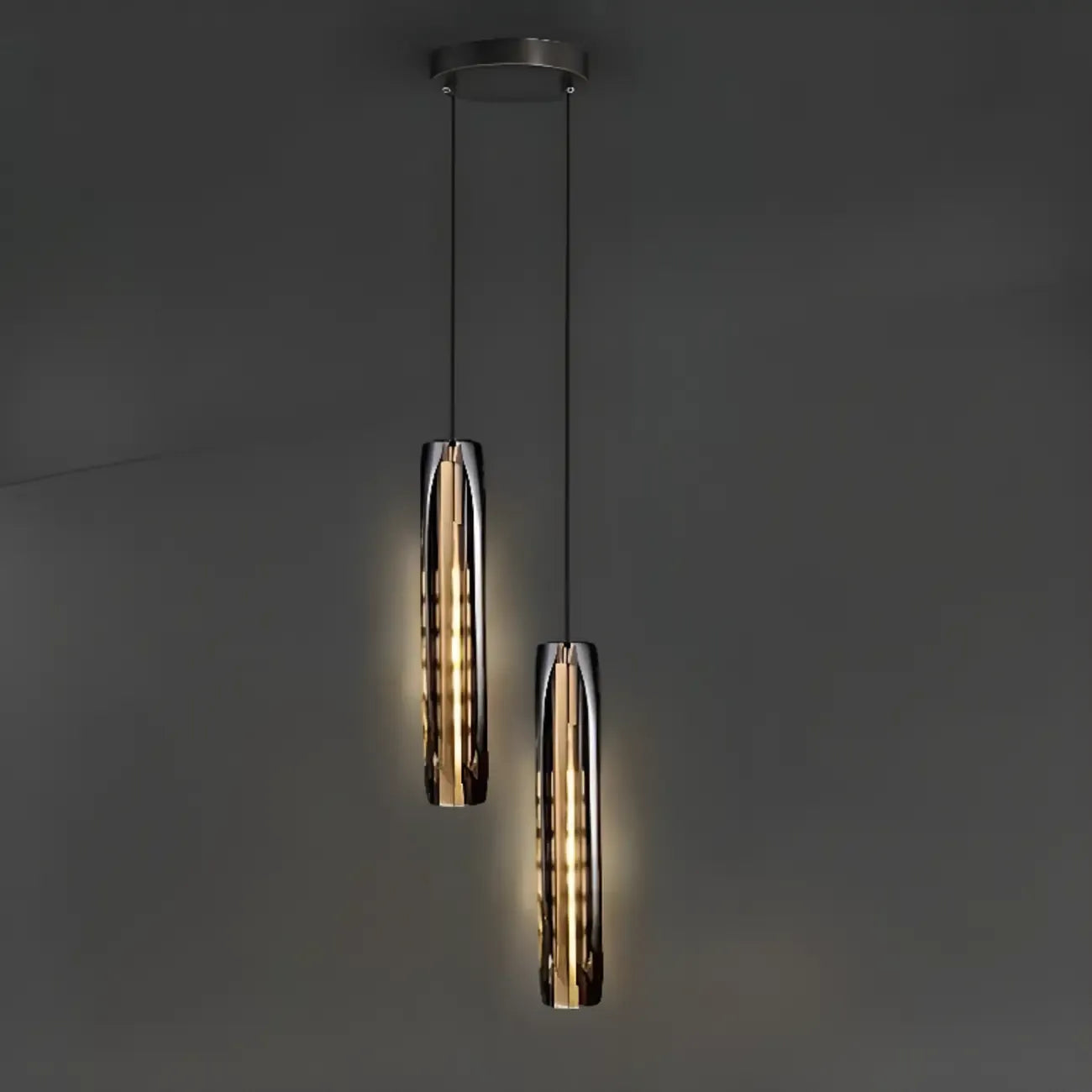 Suspension moderne cylindrique en cristal avec LED pour cuisine/salle à manger
