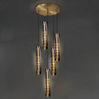 Suspension moderne cylindrique en cristal avec LED pour cuisine/salle à manger