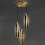 Suspension moderne cylindrique en cristal avec LED pour cuisine/salle à manger