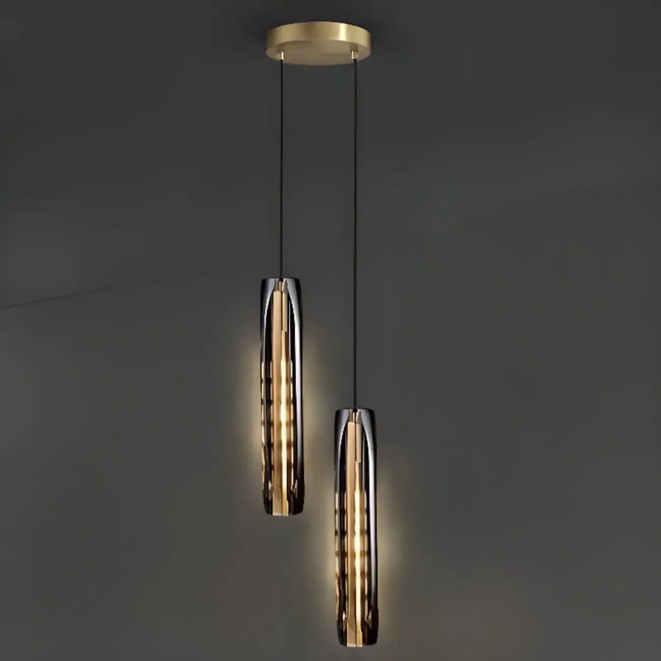 Suspension moderne cylindrique en cristal avec LED pour cuisine/salle à manger
