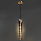 Suspension moderne cylindrique en cristal avec LED pour cuisine/salle à manger