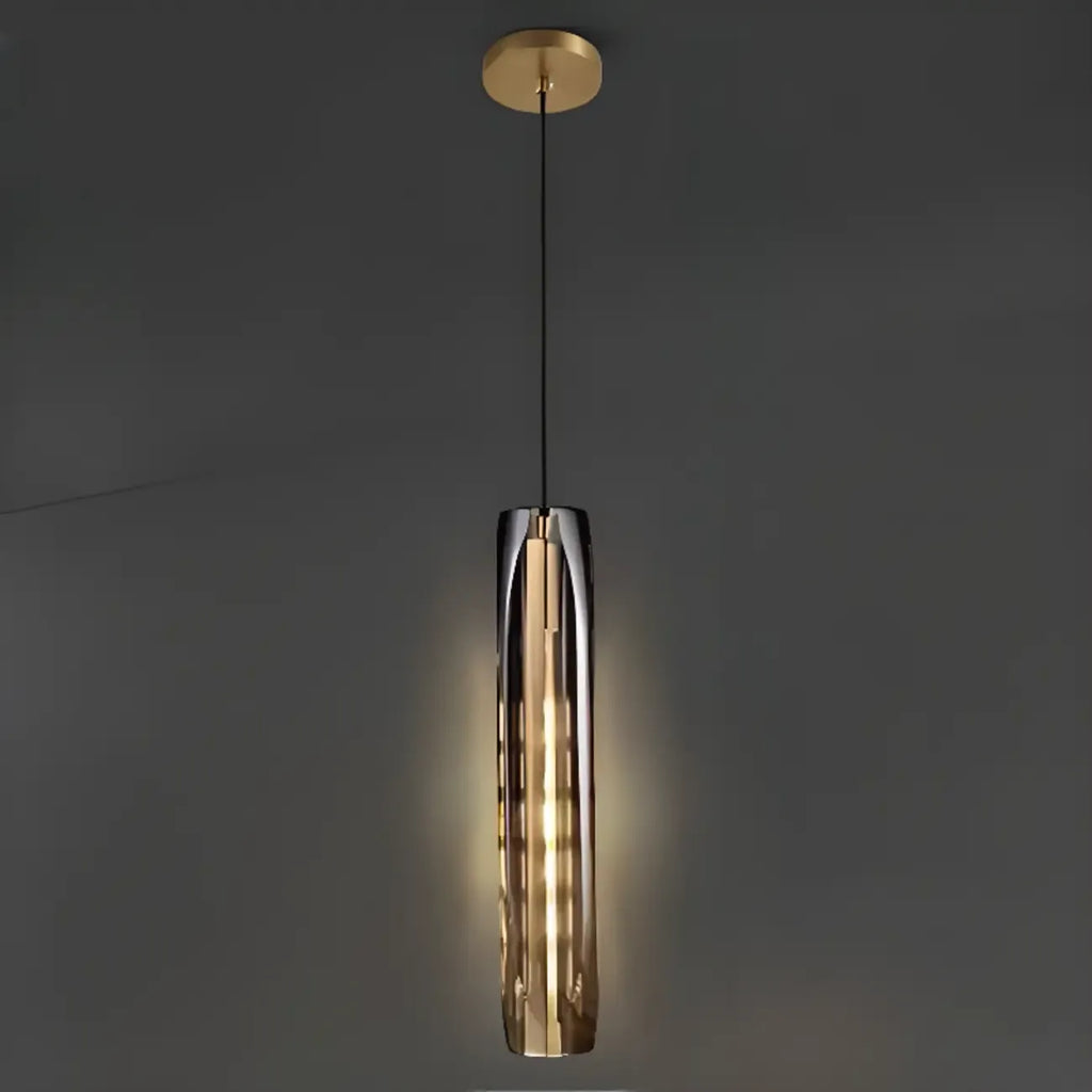 Suspension moderne cylindrique en cristal avec LED pour cuisine/salle à manger