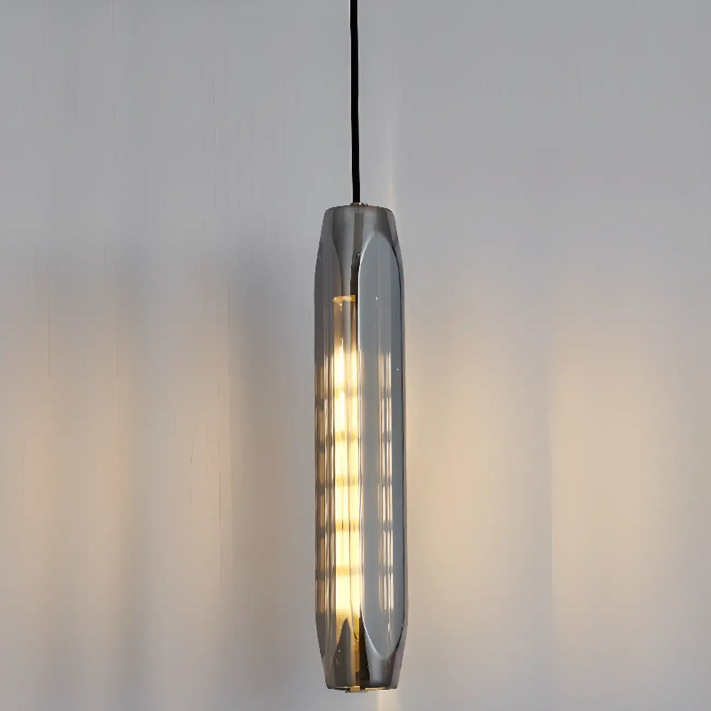 Suspension moderne cylindrique en cristal avec LED pour cuisine/salle à manger