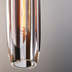 Suspension moderne cylindrique en cristal avec LED pour cuisine/salle à manger