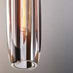 Suspension moderne cylindrique en cristal avec LED pour cuisine/salle à manger