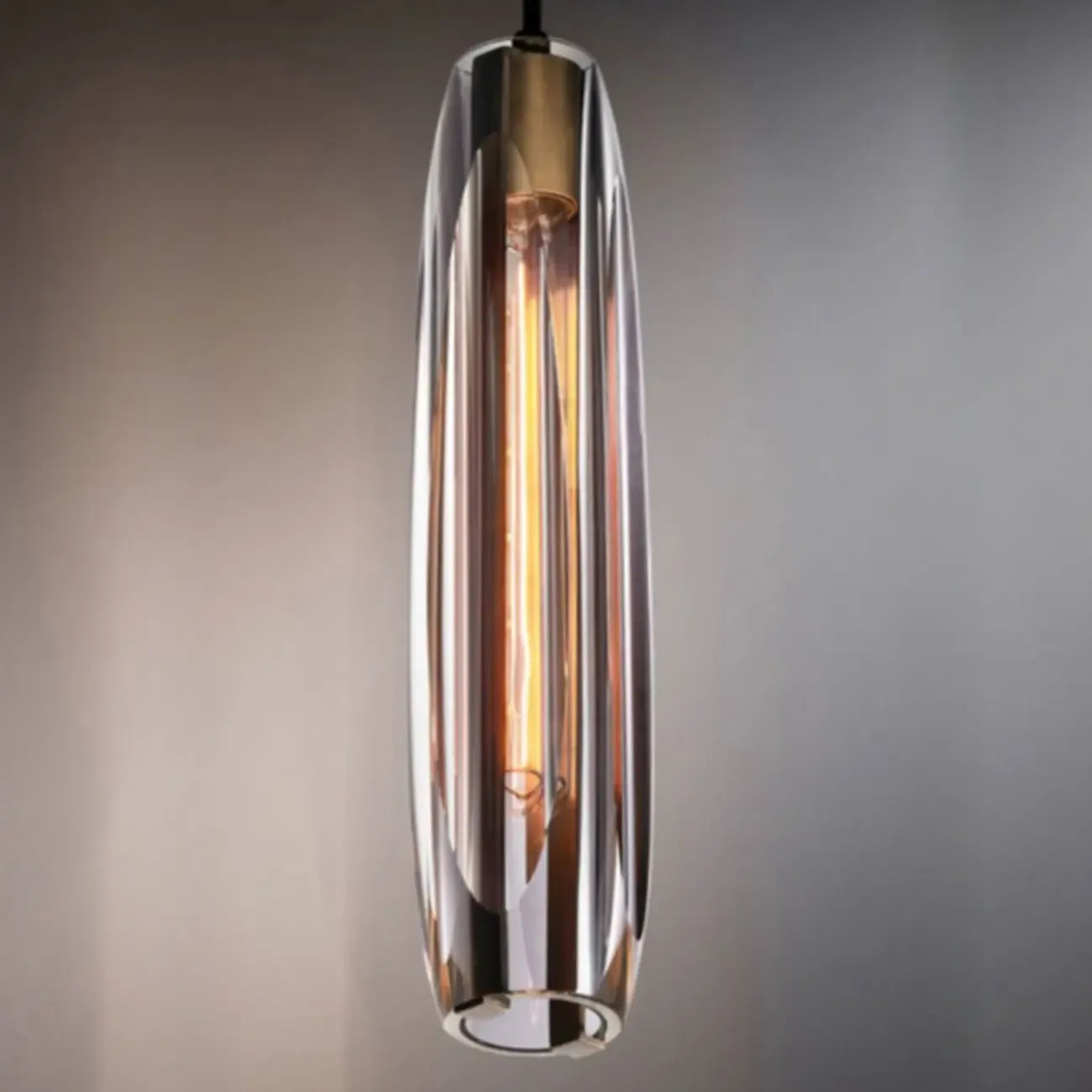 Suspension moderne cylindrique en cristal avec LED pour cuisine/salle à manger