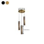 Suspension moderne cylindrique en cristal avec LED pour cuisine/salle à manger