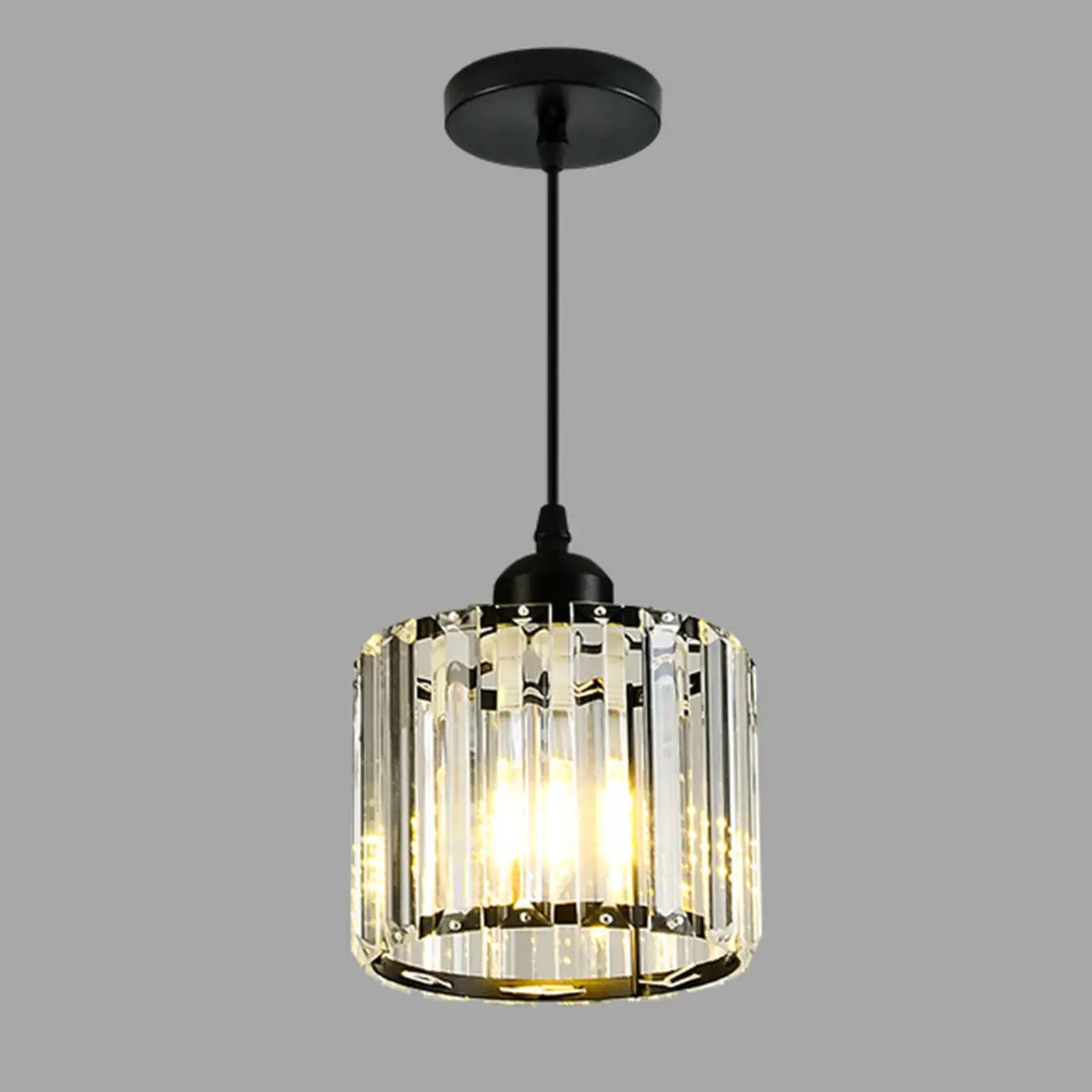 Suspension géométrique Art Déco en métal doré et cristal