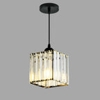 Lampadario a sospensione geometrico Art Déco in metallo dorato e cristallo