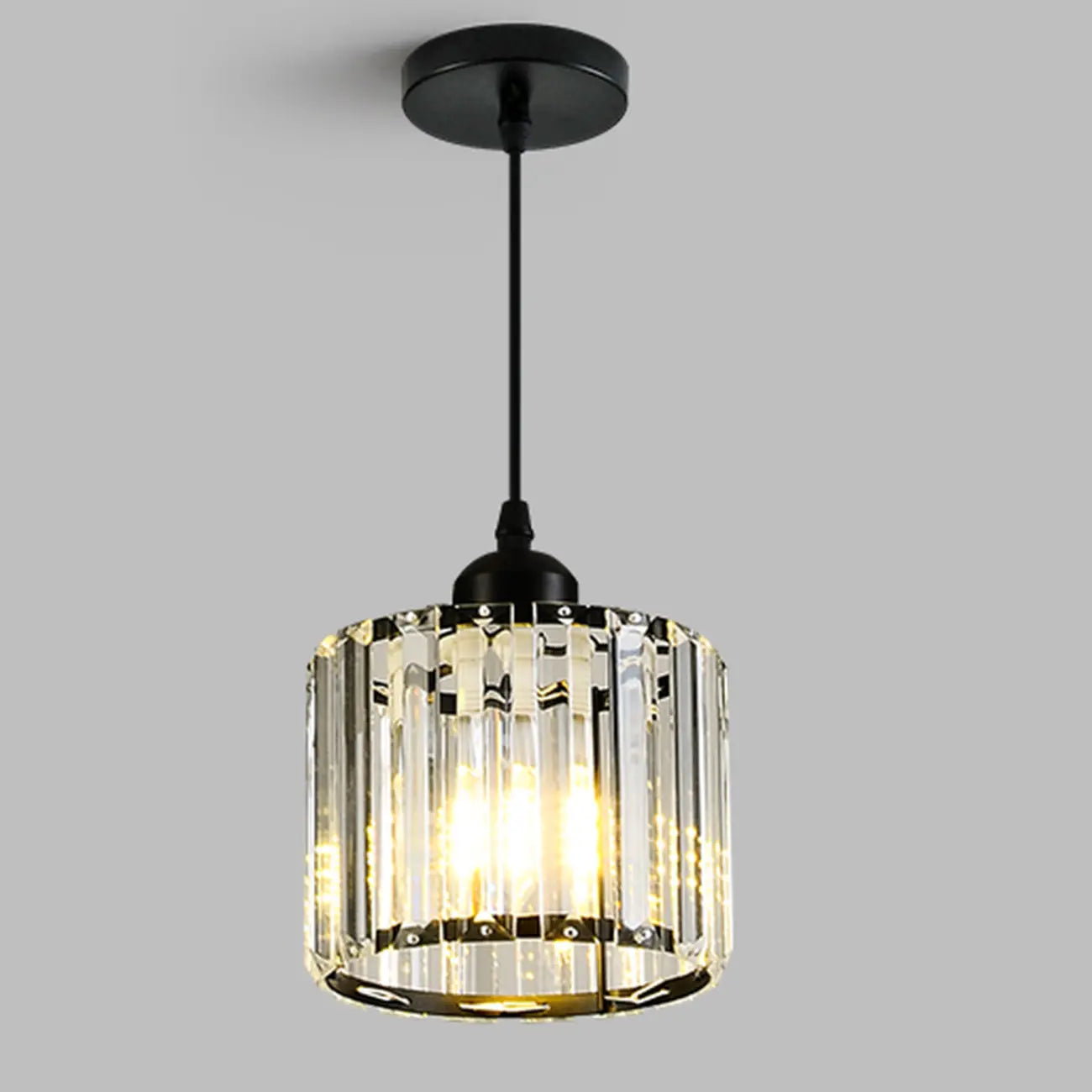Lampadario a sospensione geometrico Art Déco in metallo dorato e cristallo