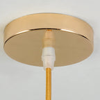 Lampadario a sospensione geometrico Art Déco in metallo dorato e cristallo