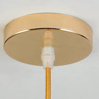 Lampadario a sospensione geometrico Art Déco in metallo dorato e cristallo