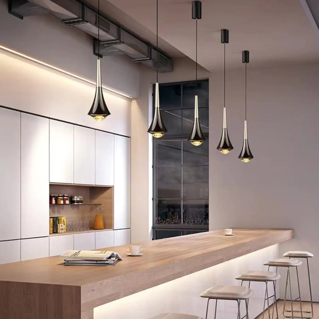 Lampe de chevet suspendue en métal avec variateur à trois niveaux
