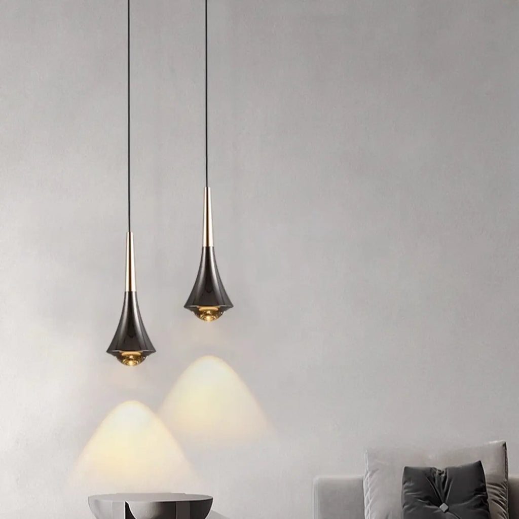 Lampe de chevet suspendue en métal avec variateur à trois niveaux