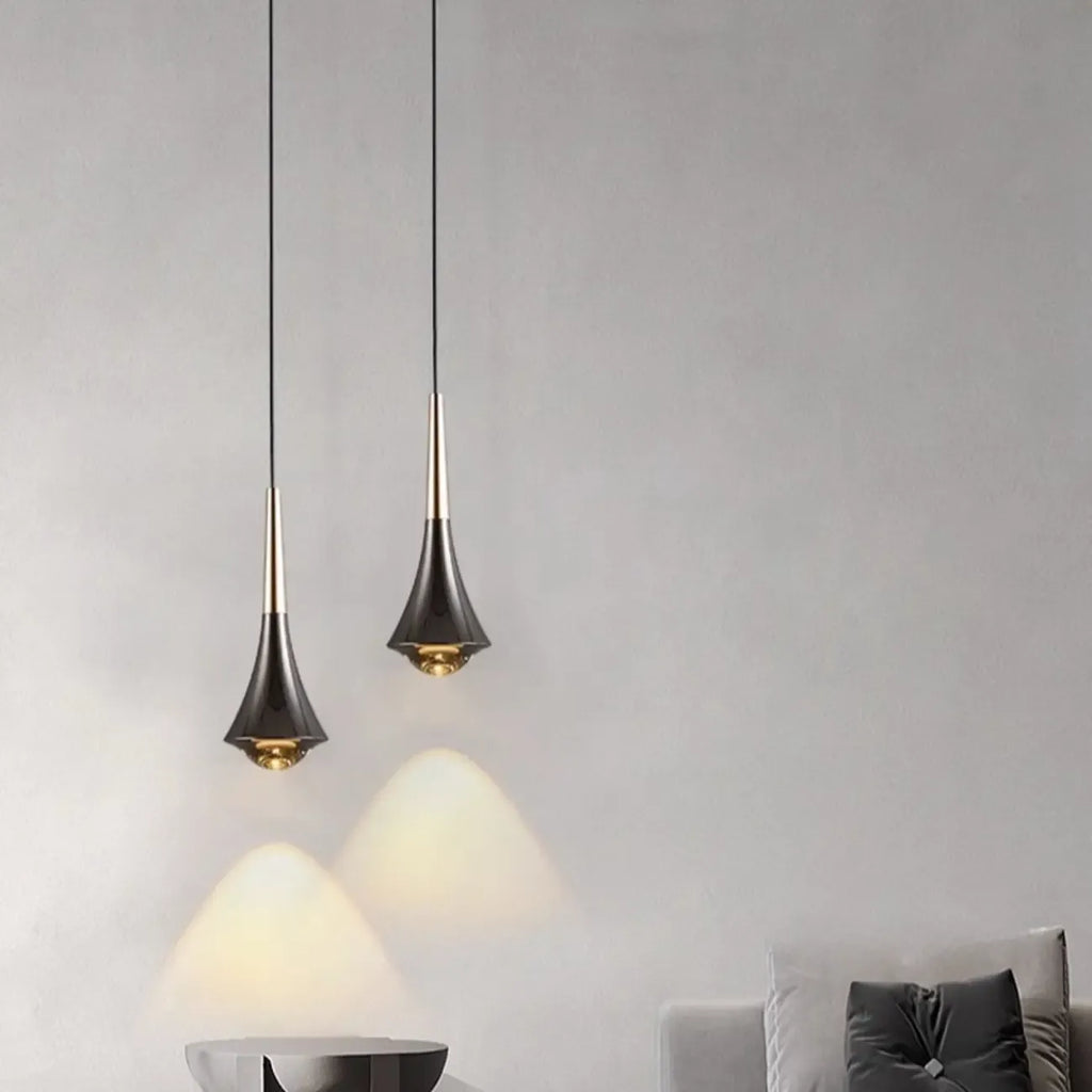Lampe de chevet suspendue en métal avec variateur à trois niveaux