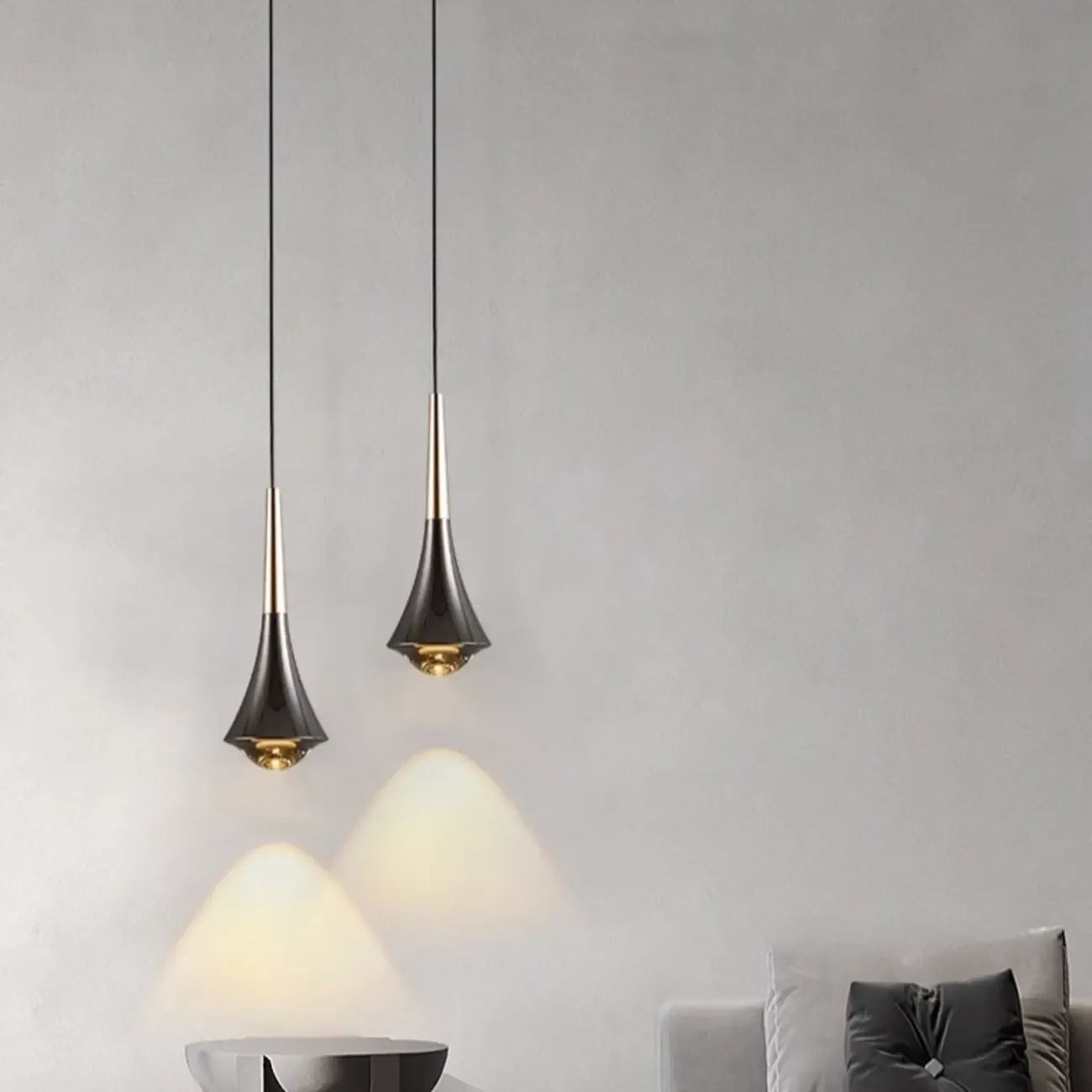 Lampe de chevet suspendue en métal avec variateur à trois niveaux