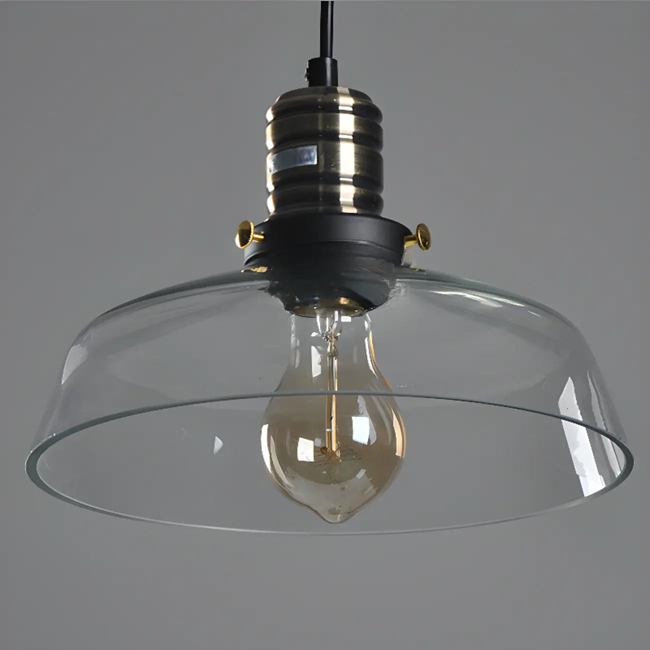 Suspension moderne en verre noir, longueur réglable, idéale pour la cuisine.