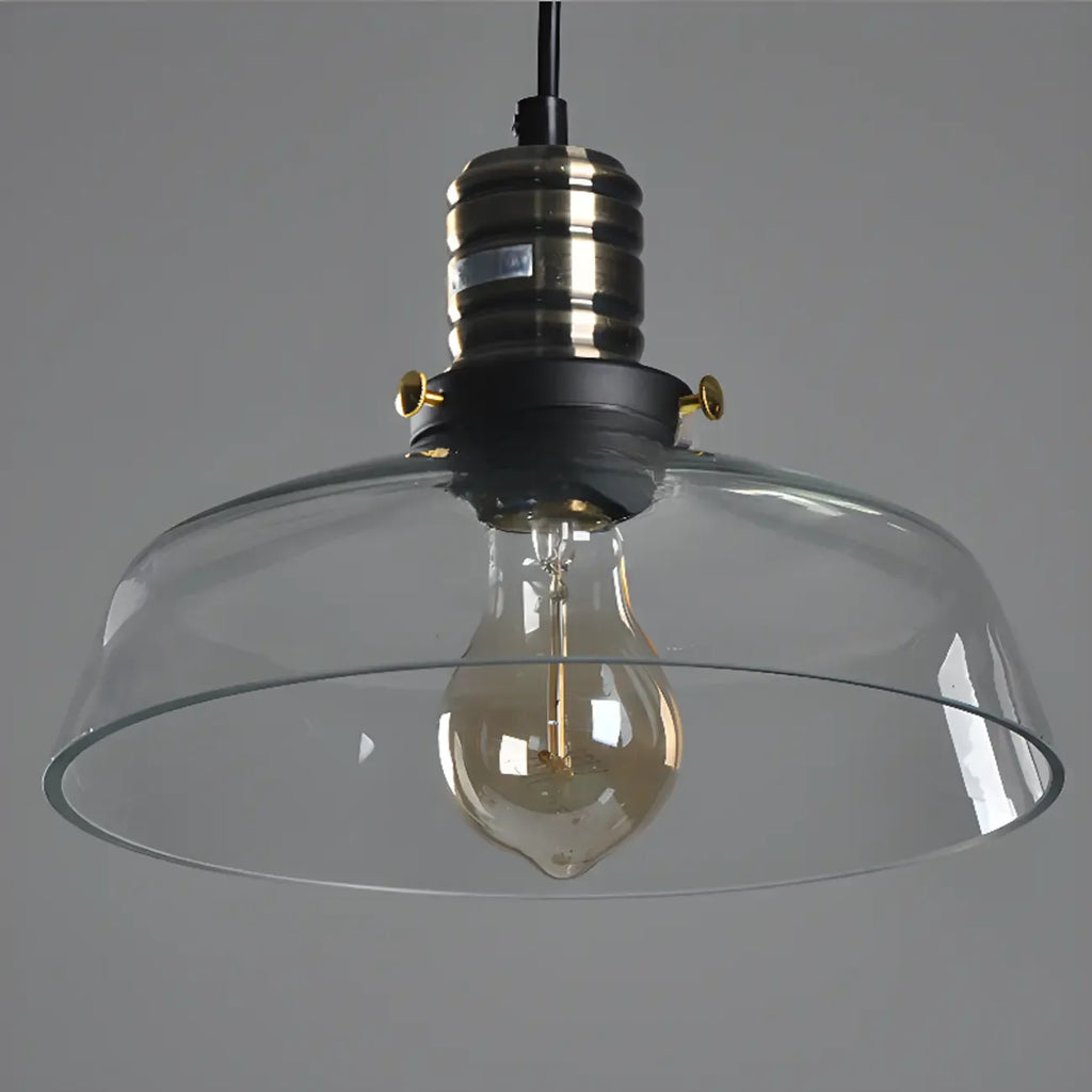 Suspension moderne en verre noir, longueur réglable, idéale pour la cuisine.