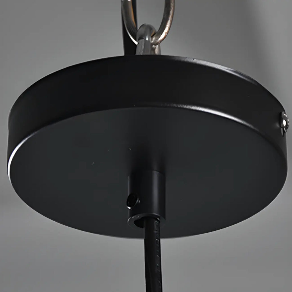 Suspension moderne en verre noir, longueur réglable, idéale pour la cuisine.