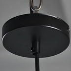 Suspension moderne en verre noir, longueur réglable, idéale pour la cuisine.