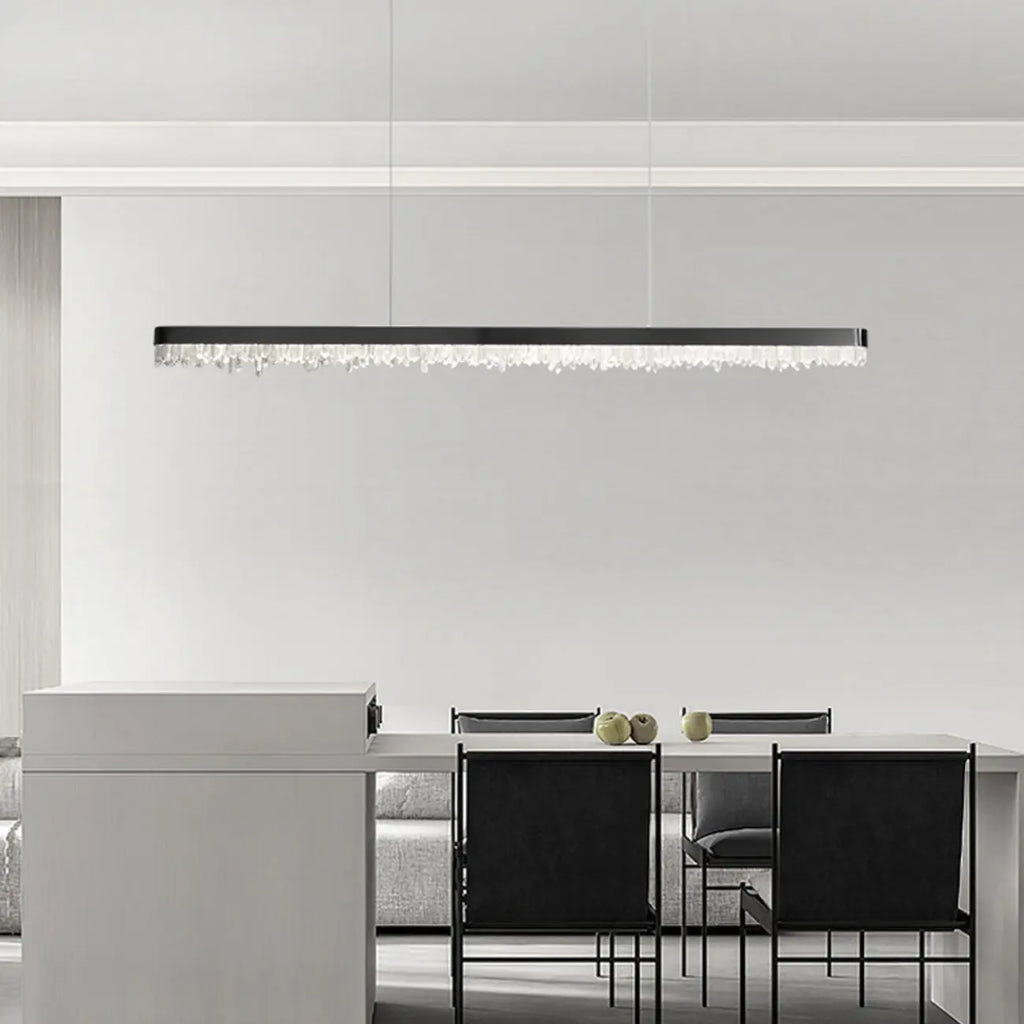 Suspension moderne en cristal pour îlot de cuisine, à intensité variable, LED