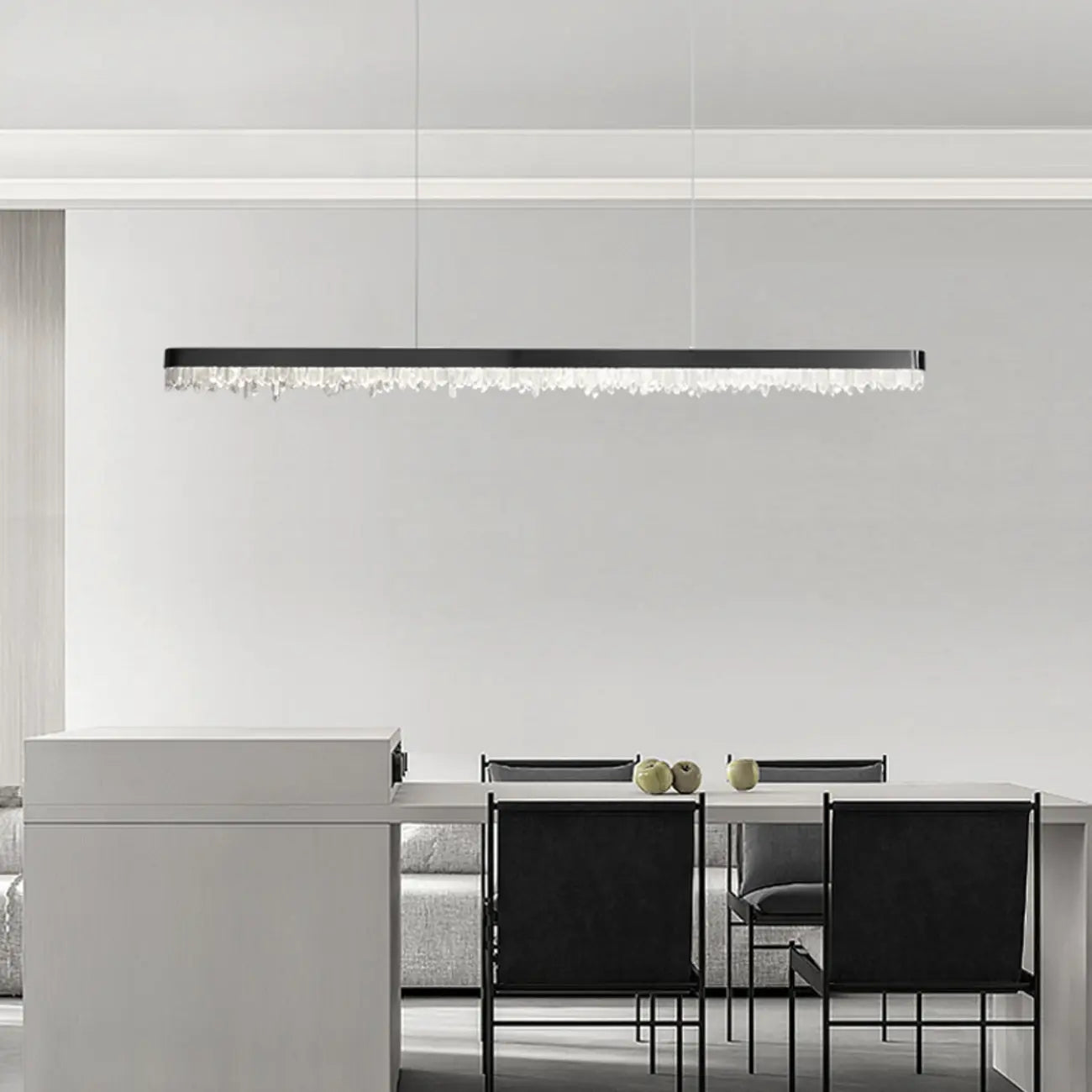 Suspension moderne en cristal pour îlot de cuisine, à intensité variable, LED
