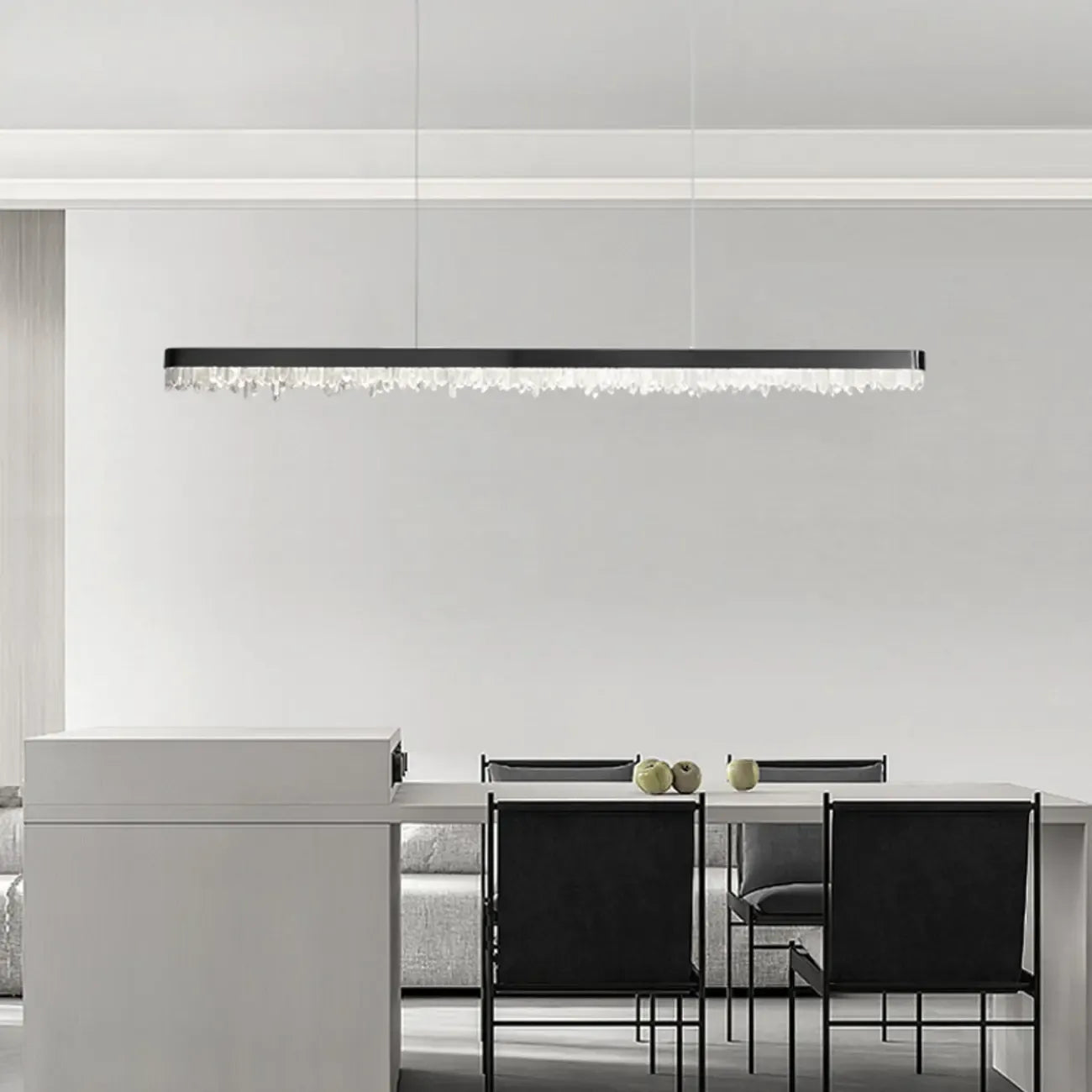 Suspension moderne en cristal pour îlot de cuisine, à intensité variable, LED