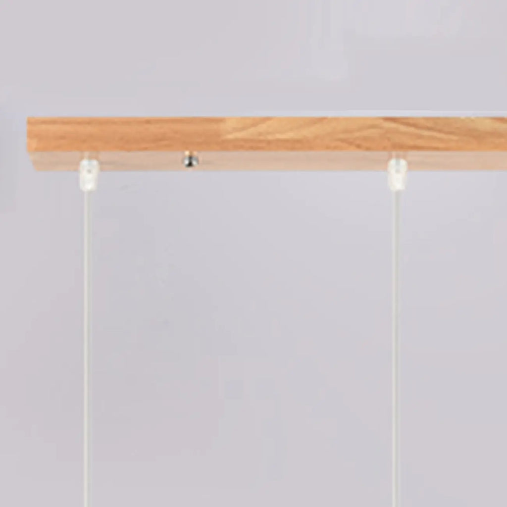 Lampadario a sospensione moderno a 3 luci in vetro e legno per isola cucina