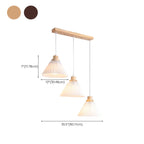 Suspension moderne à 3 lumières en bois et verre pour îlot de cuisine