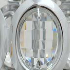 Suspension élégante cylindrique en cristal pour îlot de cuisine avec projecteur