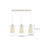Suspension élégante cylindrique en cristal pour îlot de cuisine avec projecteur