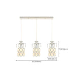 Suspension élégante cylindrique en cristal pour îlot de cuisine avec projecteur