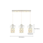 Suspension élégante cylindrique en cristal pour îlot de cuisine avec projecteur