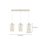 Suspension élégante cylindrique en cristal pour îlot de cuisine avec projecteur