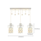 Suspension élégante cylindrique en cristal pour îlot de cuisine avec projecteur